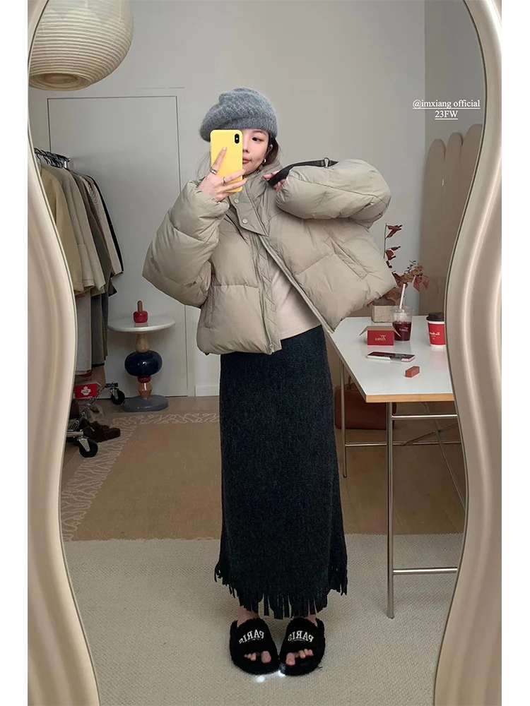 [Распродажа невозврат] Im Warm Beiguo 4 цвета 90 белый капюшон на утином пуху теплый