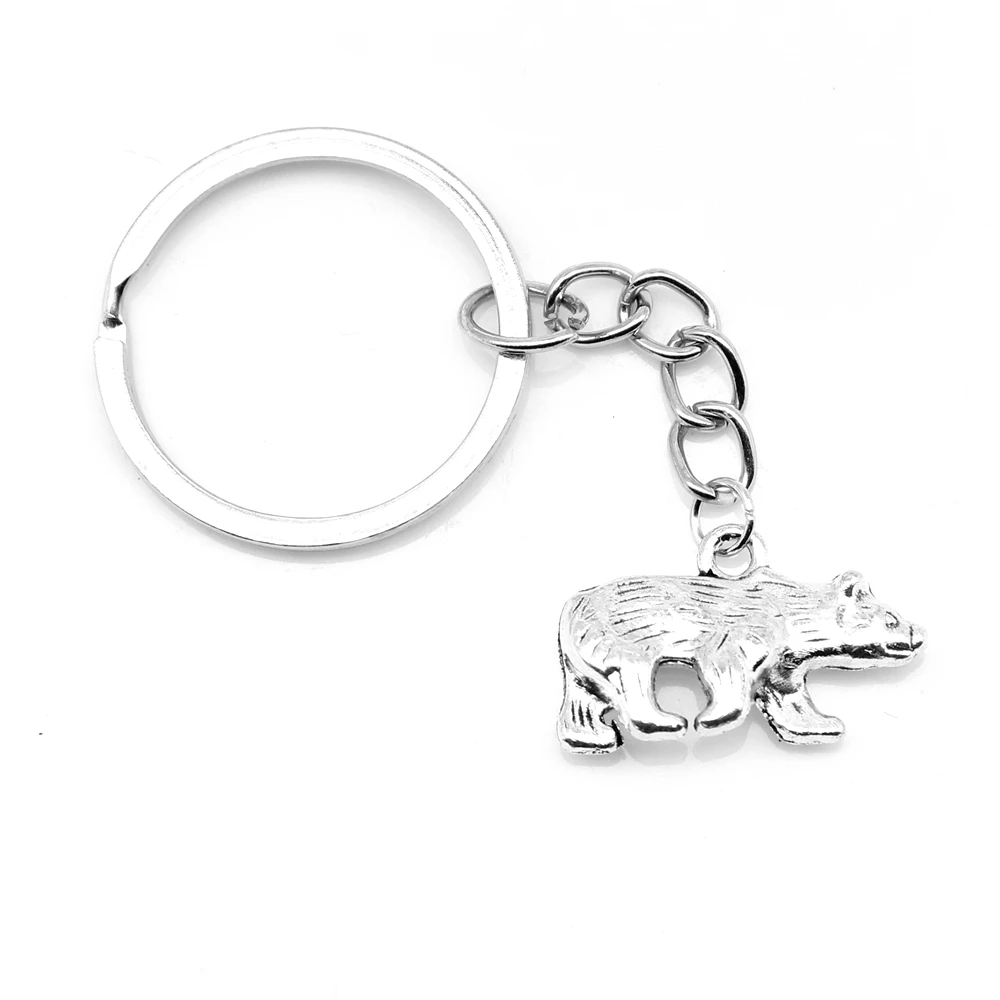 

1pcs Antique Silver Color 15x24mm Bear Keychain Handmade Jewerly Diy