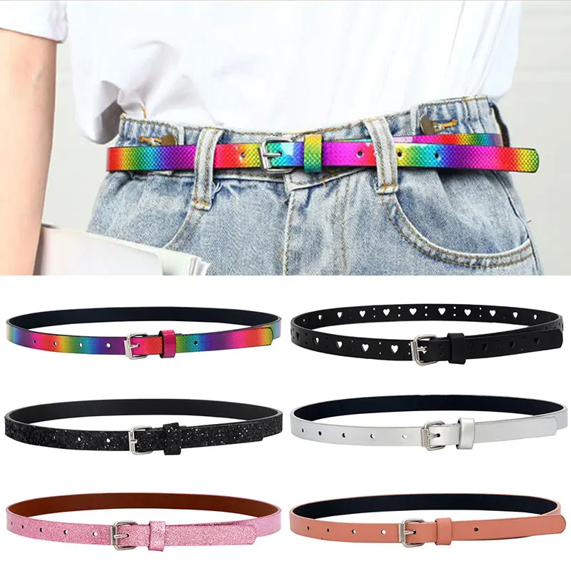 

Children Faux Leather Belt Kids Cute Peach Heart Buckle Belts For Girls Solid Waistband Love Heart Eyelet Grommet Waist Belt