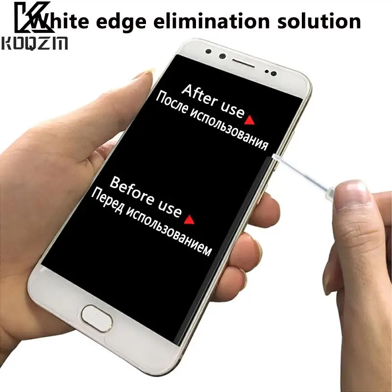 

14 шт. закаленное стекло с закругленными краями для телефона, белый жидкий наполнитель для удаления масла, инструмент для приклеивания пленк...