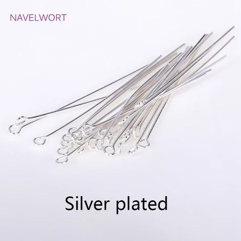 Латунные пины для бижутерии NAVELWORT 50 шт., позолоченные 18К