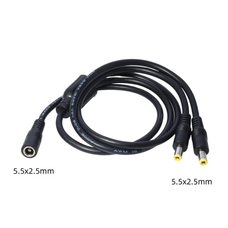 DC 1 Female to 2/3 Male Power Splitter Cable 2.5x5.5mm for CCTV Camera Security DVR Accessories LED Light Strip