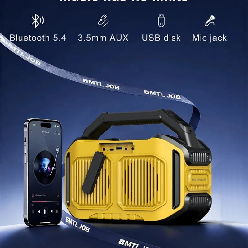 Фото Новый портативный портативный Bluetooth-динамик BMTL, мощный сабвуфер высокой мощности 80 Вт, IPX6, водонепроницаемый, пылезащитный, длительный срок службы батареи №1