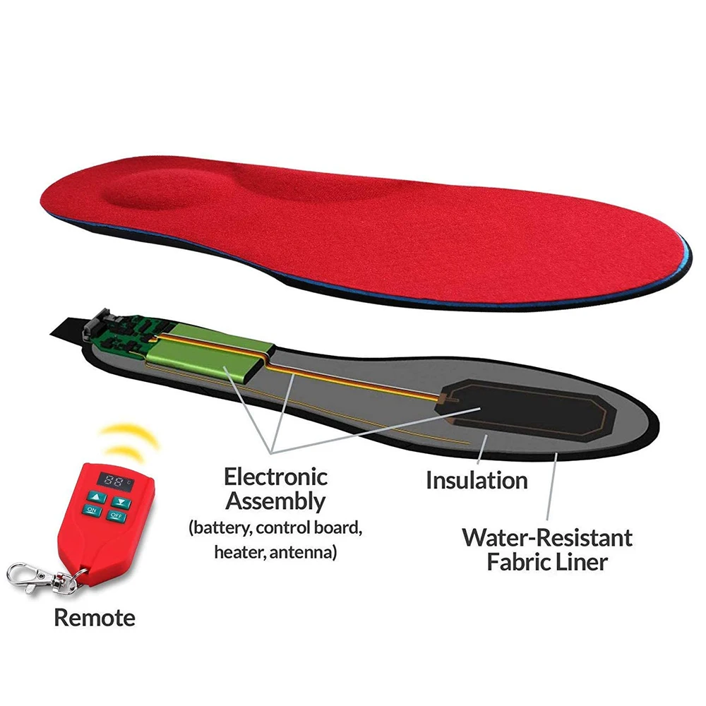 Winter Men's and women's heated insole wireless rechargeable warm and breathable skiing outdoor fishing equipment