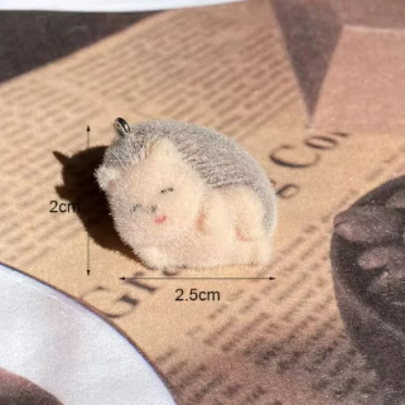 20 шт. 3D милый мультяшный флокированный ежик подвески плюшевые мини-подвески из