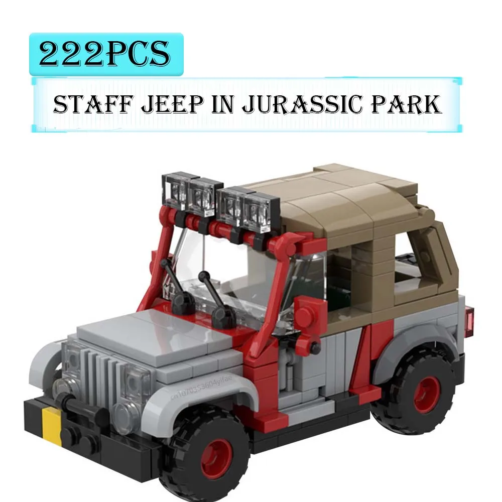 

222 шт. игрушки для мальчиков Парк Юрского периода строительные блоки персонал джип с мягким верхом от Miro Girls Moc детские конструкции игрушечны...