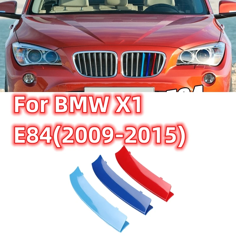 

For BMW X1 Series E84 2009-2015 Car 3D M Styling Front Grille Trim Bumper Cover Strips Stickers External Car Accessories Decor