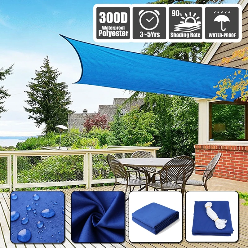 

Multi-size Waterproof Sun Shelter 300D Oxford Cloth Sunshade Protection Awning Garden Patio Canopy Outdoor Camping Shade Sail