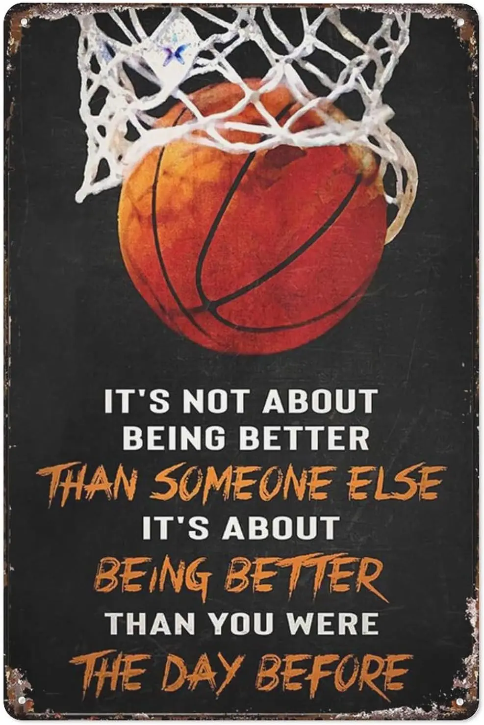 Баскетбольный постер Vntage Metal Tn Sgn баскетбольный любовник - t'S Not About Beng Better Than Someone