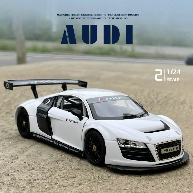 

1:24 AUDI R8 Alloy Sports Car Model Diecasts Metal Toy Vehicles Racing Car Model High Simulation Collection Childrens Gift F111