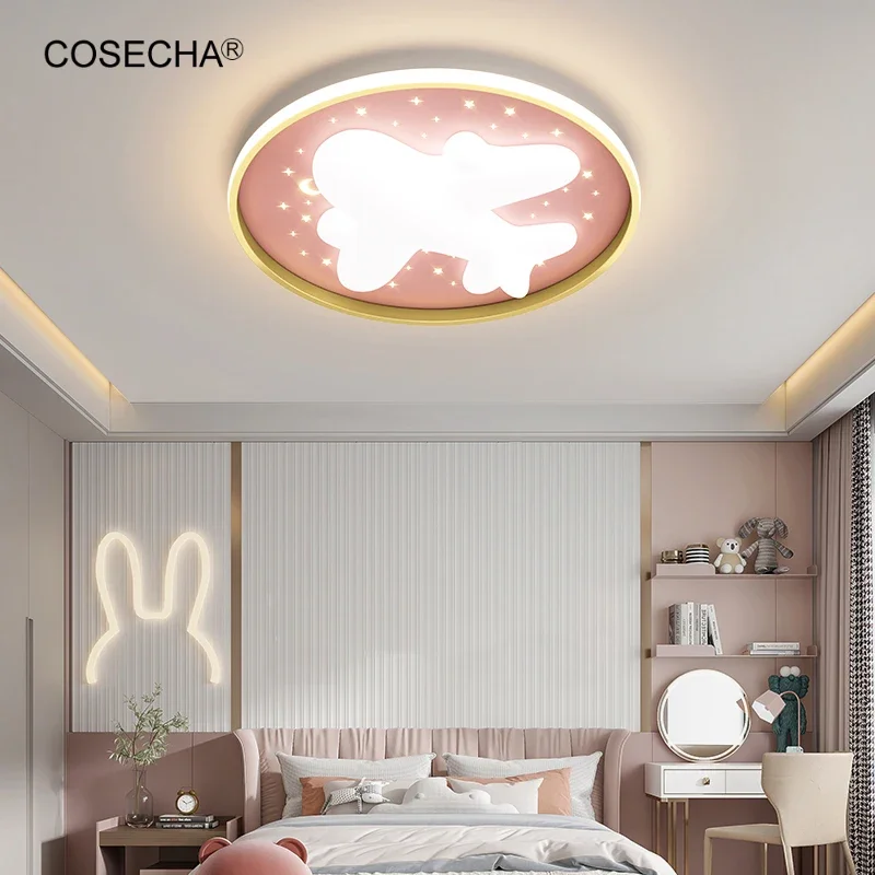 Современный светодиодный розовый потолочный светильник лампа в виде Луны и