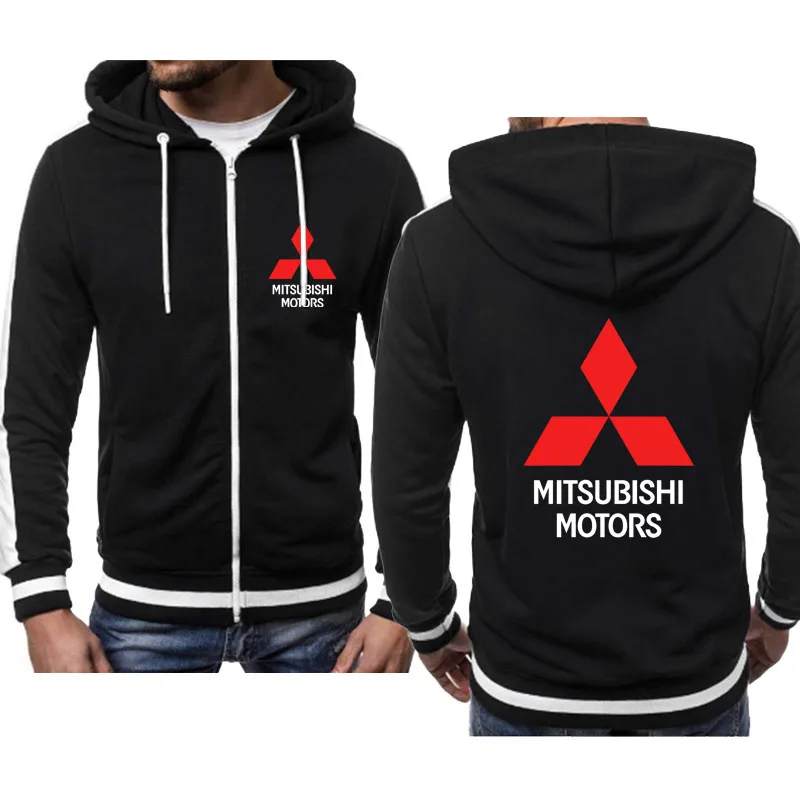 

Nova harajuku tendência jaqueta masculina mitsubishi logotipo do carro impressão de alta qualidade moda casual hoodie