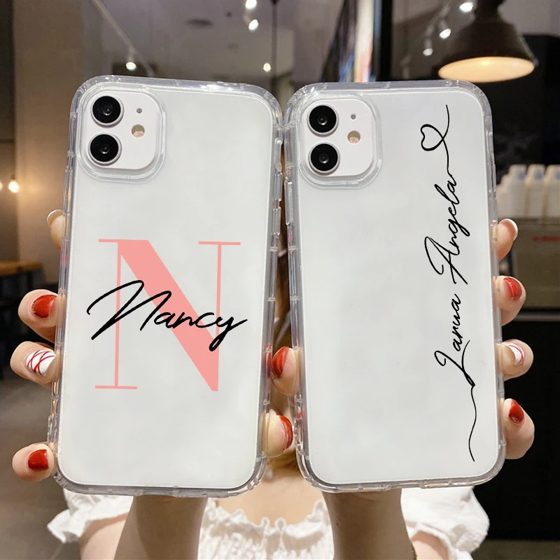 

Custom Name Initial letter DIY Case For Huawei Honor 50 60 10 Lite 10i 20 8S 8X 8A 9A 9C 9X 9C Nova 5T 8i Phone Case Clear Soft