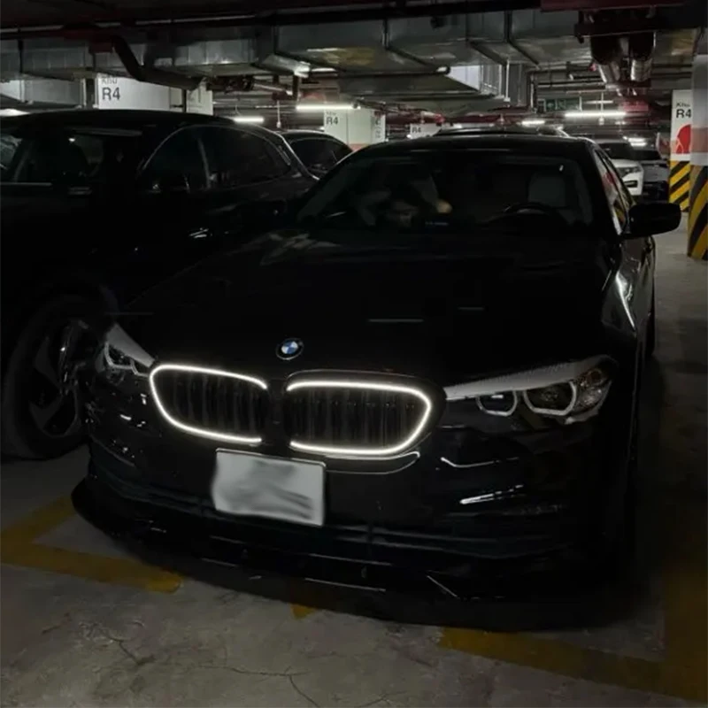 Фото Для BMW 5 серии G30 G31 2017 2018 2019 2020 Высококачественный ABS со светодиодной подсветкой Гоночные решетки Передний радиатор OEM Решетка капота №4