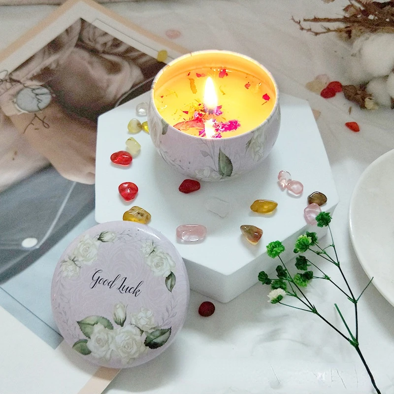 

Plant Scented Candle Wax Plant Essential Oil Smokeless Fragrance Romantic Aromatherapy Candle Holder Bedroom Decoration