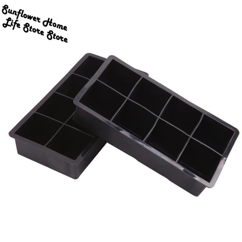 

1PC Silicone Ice Cube Maker Form for Candy Cake Pudding Chocolate Molds Easy-Release Square Shape Trays Popsicle Sticks Mold