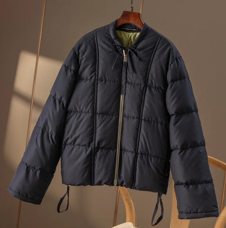 Puffer Jacket  95%  White Goose Down  Casacos Femininos Inverno 2022  Casual  Wide-waisted  Zipper Abrigo Mujer Coats