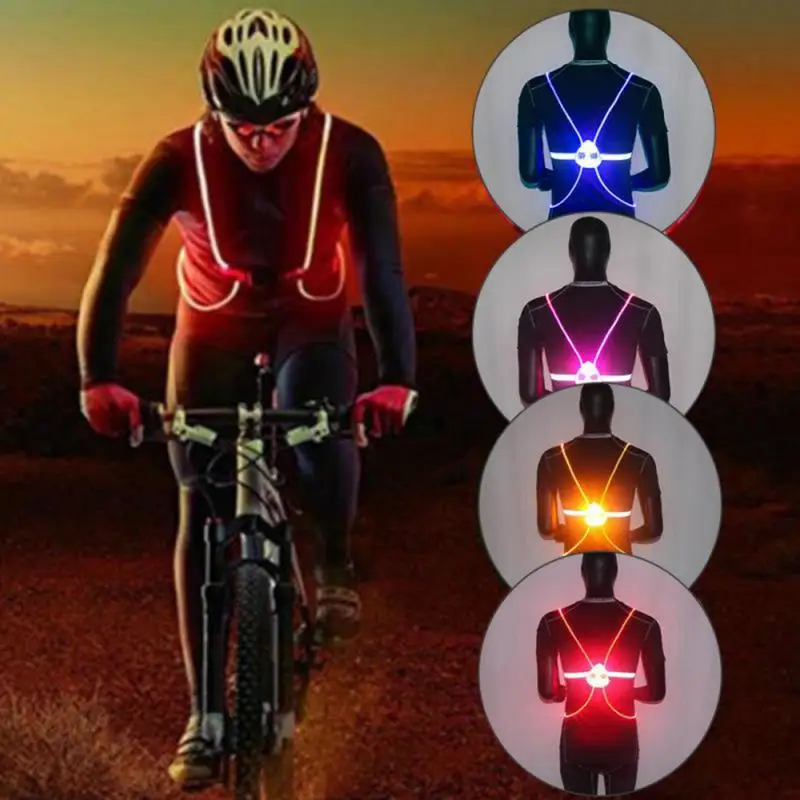 

Reflecterende Led Rijden Vest Hoge Zichtbaarheid Night Fietsen Running Riding Outdoor Activiteiten Light Up Safety Fiets Vest