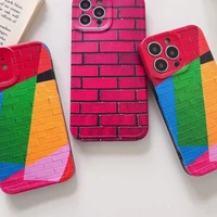 rainbow brick wall case for iphone 11 12 13 pro max mini 7 8 plus xr x xs max se 2020 graffiti fundas camera protection cover
