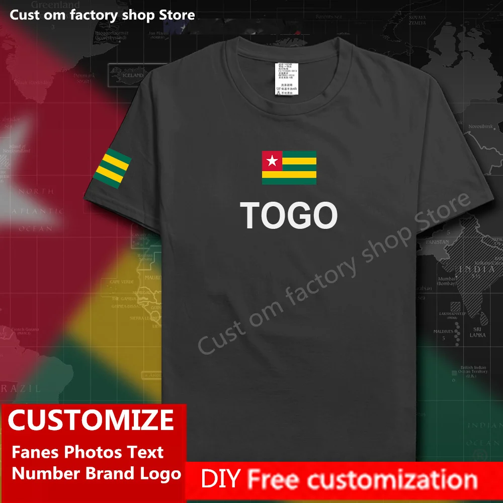 

Togo Togolese Togolaise t shirt Custom Jersey Fans DIY Name Number Brand LOGO High Street Fashion Hip Hop Loose Casual T-shirt