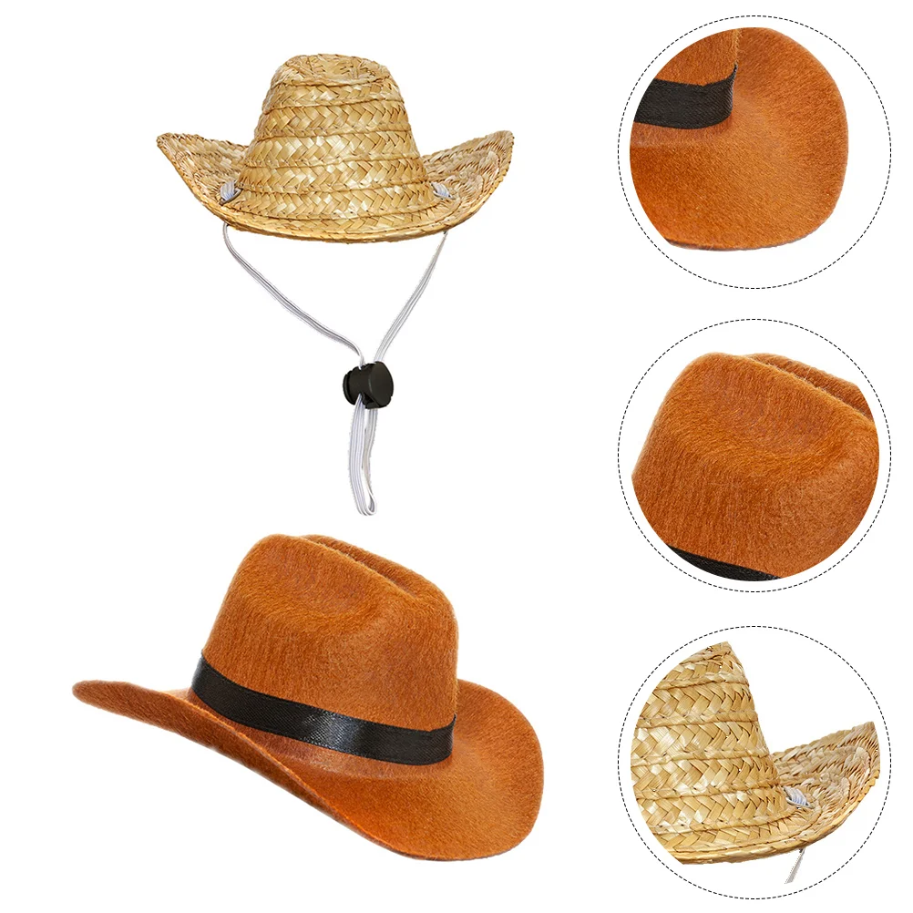 

2 шт., соломенные шляпы для домашних животных, кошачьи шапки