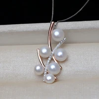 meibapj trendy real natural freshwater pearl many beads pendant necklace 925 sterling silver fine jewelry for women