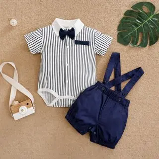

0-24M Baju bayi baby boy clothes set T-Shirt + Short Set clothing suit