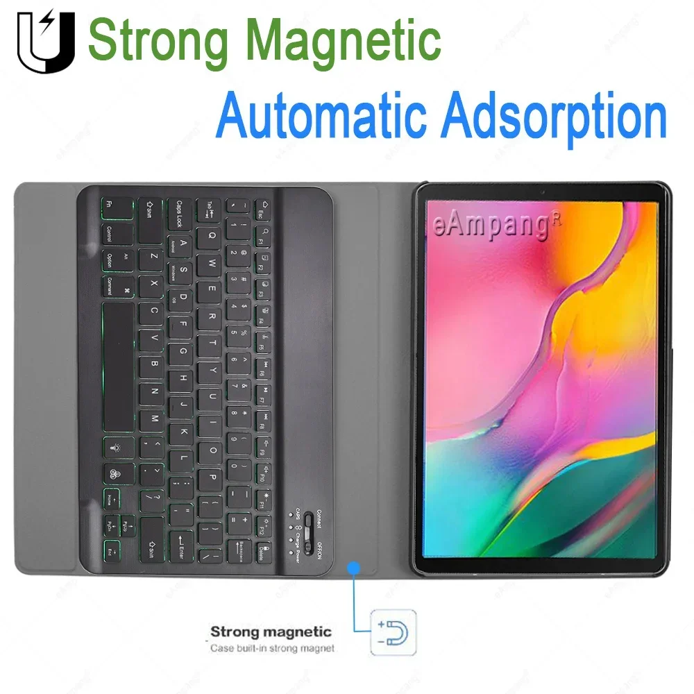 Чехол с клавиатурой подсветкой для Samsung Galaxy Tab A 8 2019 SM-T290 SM-T295 противоударный чехол