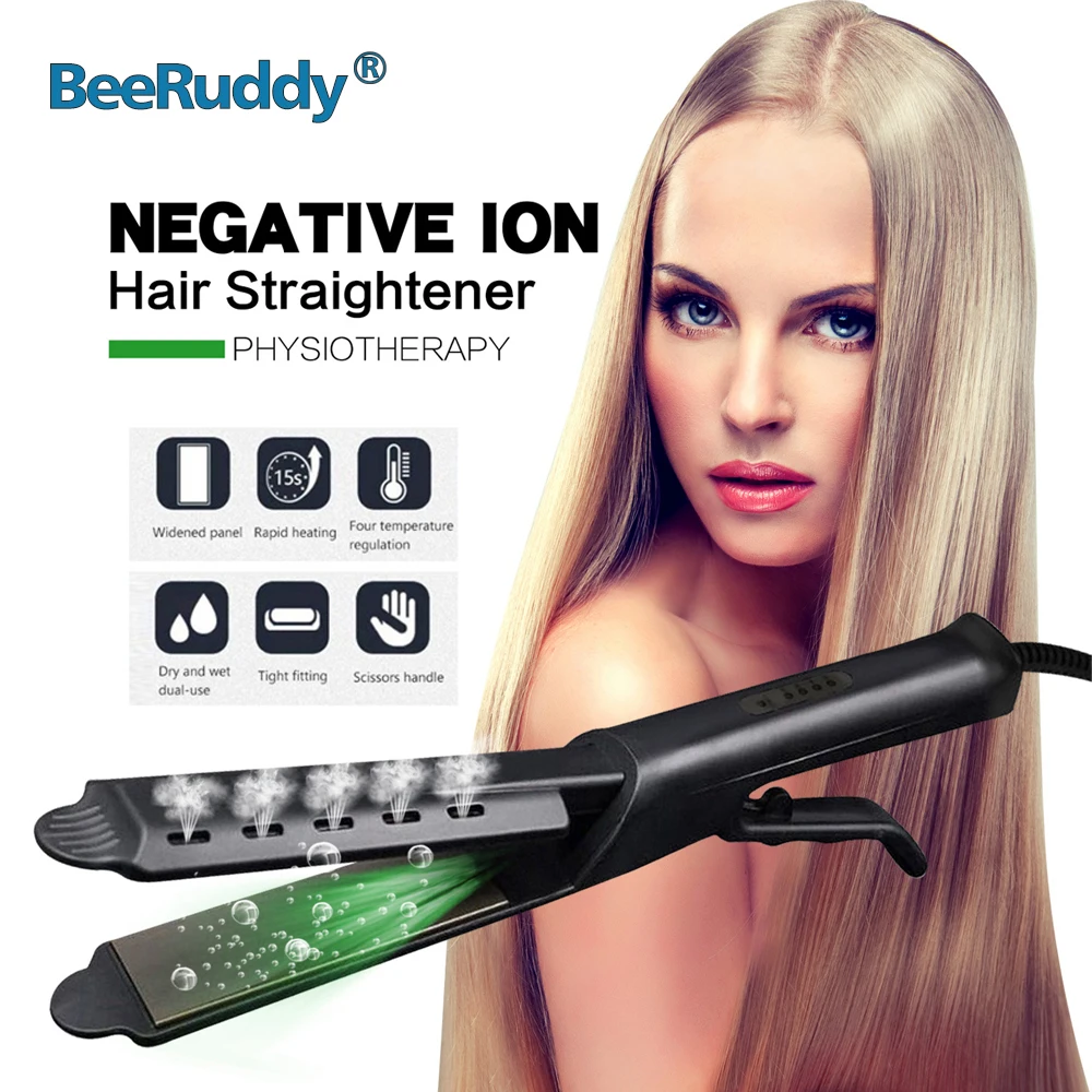 

BeeRuddy Professional Hair Straightener Ceramic Tourmaline Ionic Flat Iron Curling Iron Hair Curler For Women Hair Styling Tools