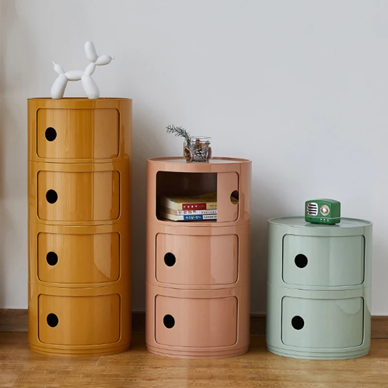 

Nordic Bedroom Bedside Table Living Room Simple Round Storage Cabinet Modern Nightstand Chest Drawers Tables De Nuit Furniture