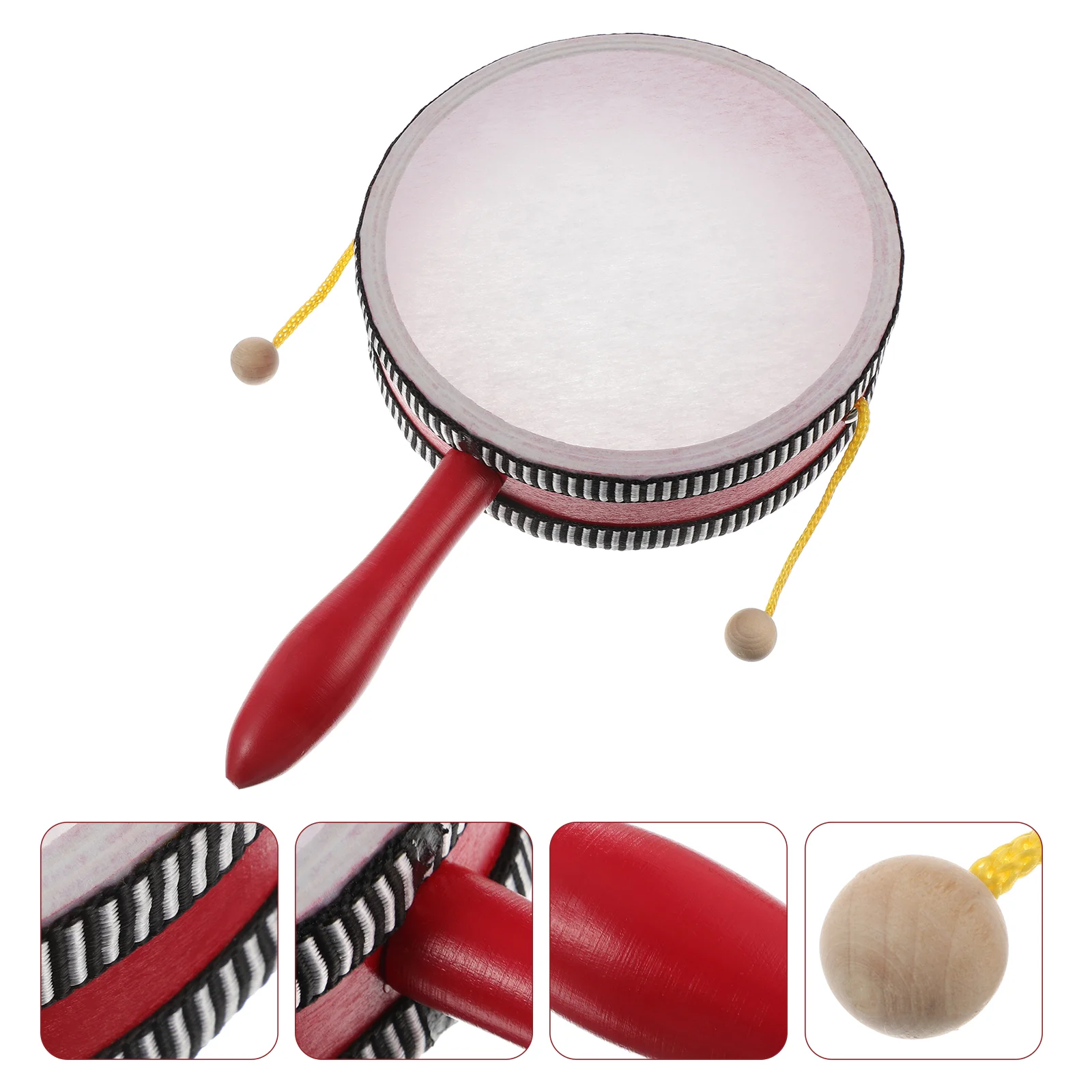 

Drumkids Toy Hand Baby Cartoon Musical Children Bells Educational Plaything Toys Bell Funny Wooden Drums Chinese Tambourine