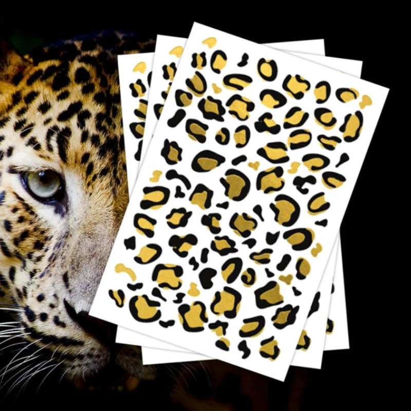 

Leopard Print Gliding Tattoo Sticker European and American Metal Rewind Party Gathering Water Transfer Sticker Tattoo