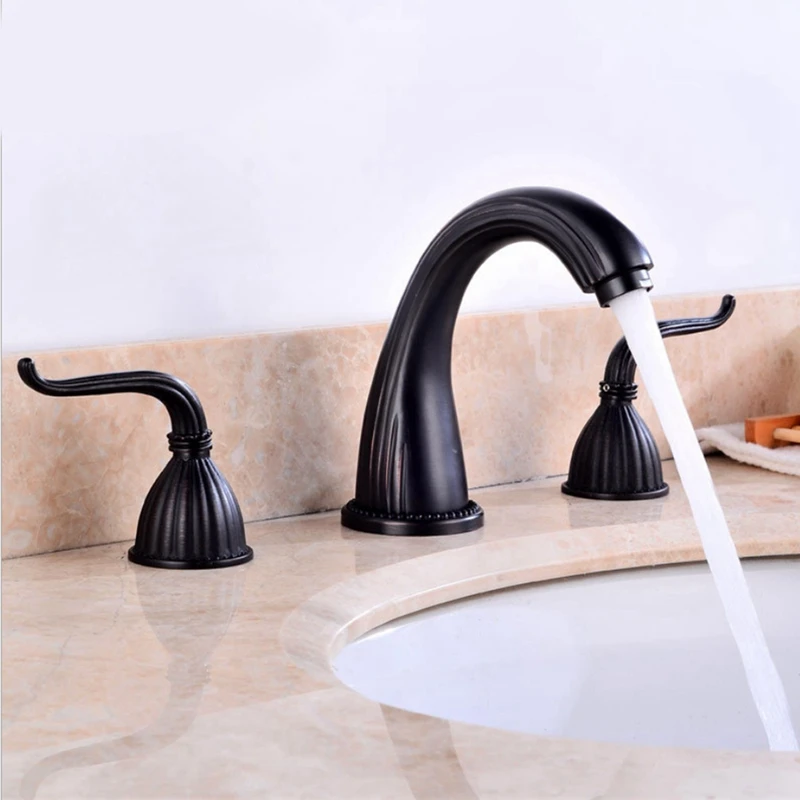 Повышение! Ванная смесь для ванны настенного монтажа из латуни с 2 ручками и перекрестными ручками для раковины лаванды.