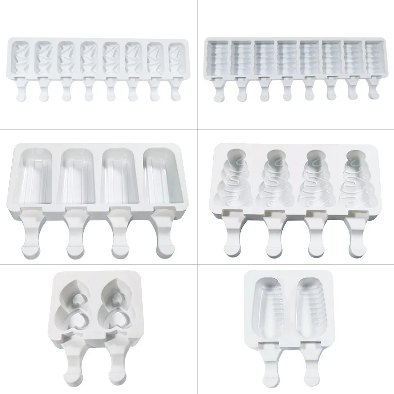 DIYHomemade Popsicle Moulds Freezer 4 Cell Small Size Ice Cube Tray Barrel Makers BakingTools Silicone Cream Mold |