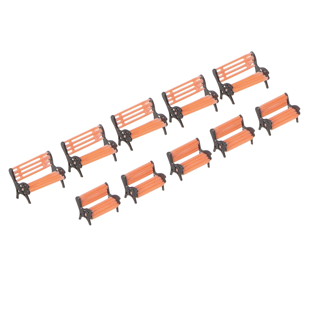 

10pcs Model Park Benches Seats Chair Settee 1: 150 Scale for Train Railway Scenery Landscape Layout
