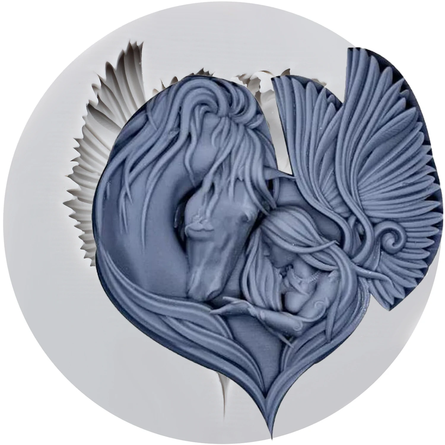 Силиконовые формы для торта Mujiang  ангел лошадь