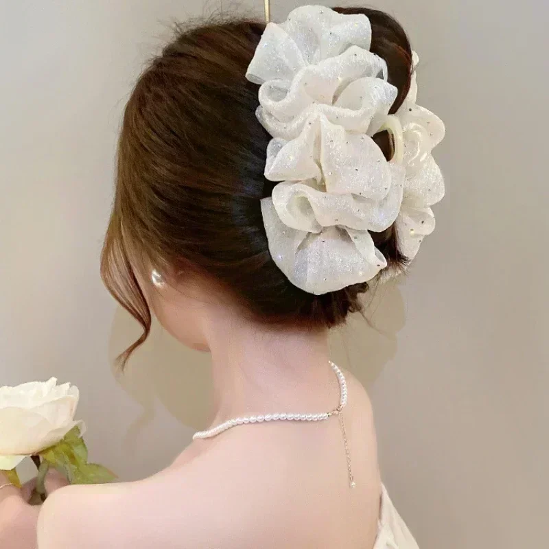 

Oversized Elegant Bow Pearl Hair Claw Hairpin Women Temperament Ponytail Hairpin Hair Crabs Hair Clip Girls Hair Accessories