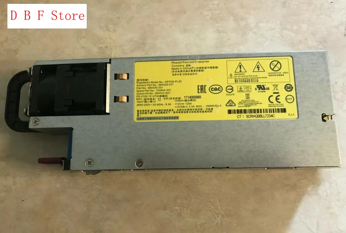 

100% Working Original For HP For G8 1500W 684529-001 684532-B21 704604-001 684530-002 HSTNS-PL33 Power Supply