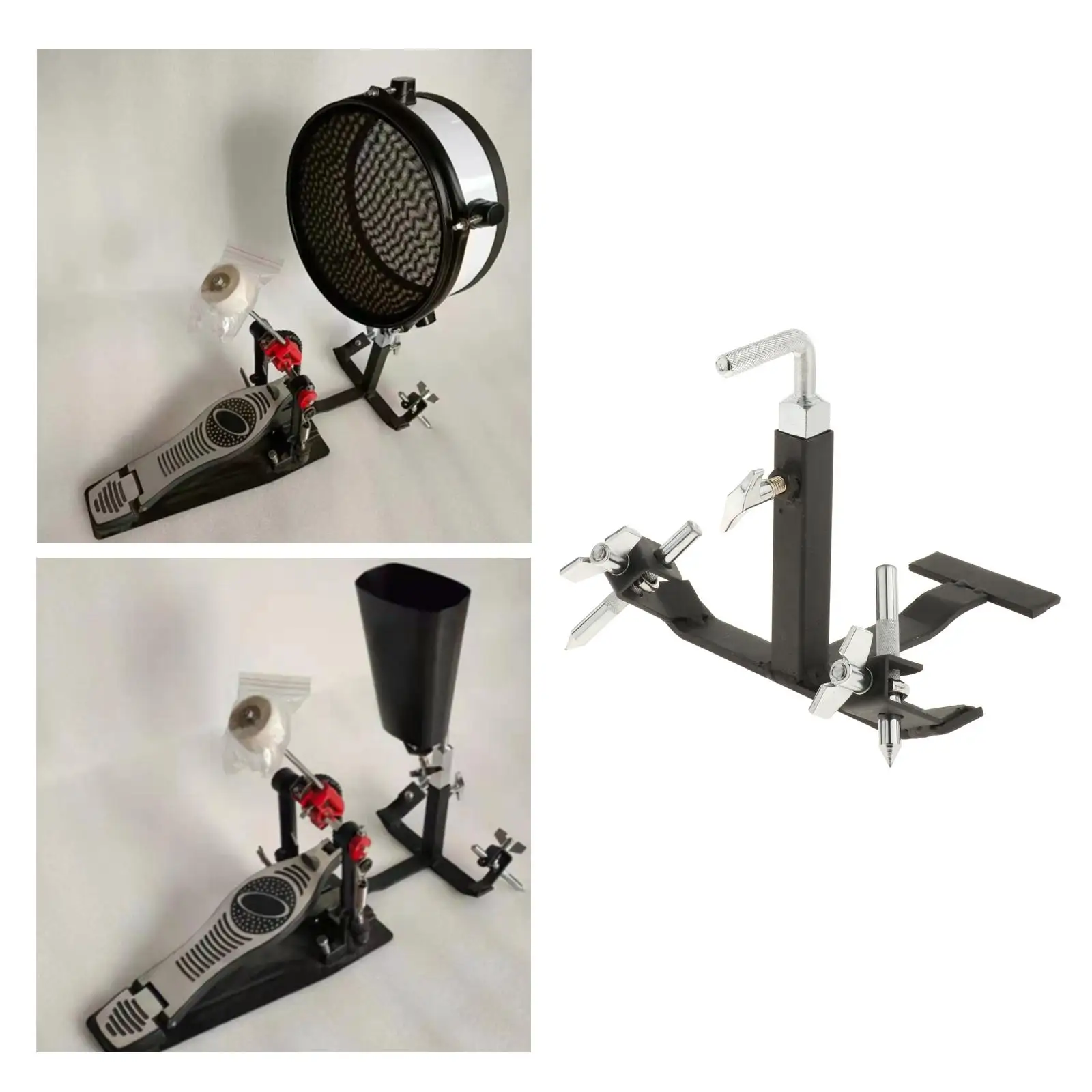 

Percussion Mount Bracket Adjustable Pedal Mountable Percussion Cow Bell for Drum