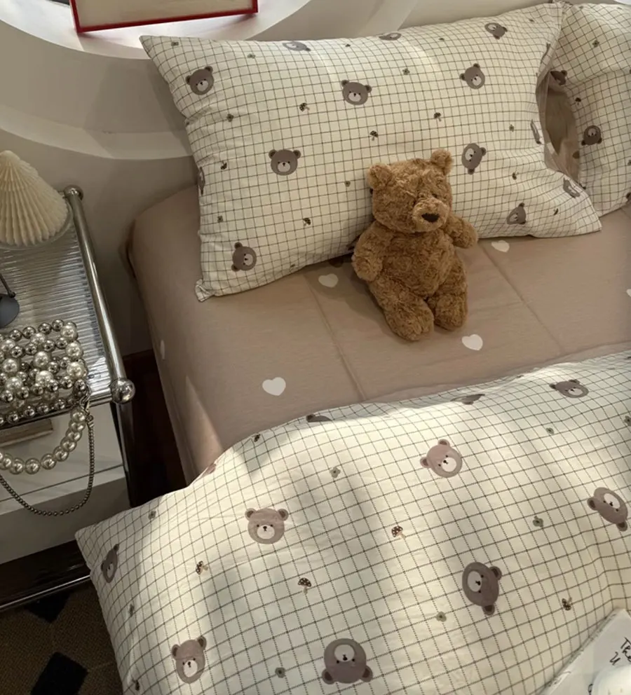 Постельное белье Cartoon Bear Brown Cotton