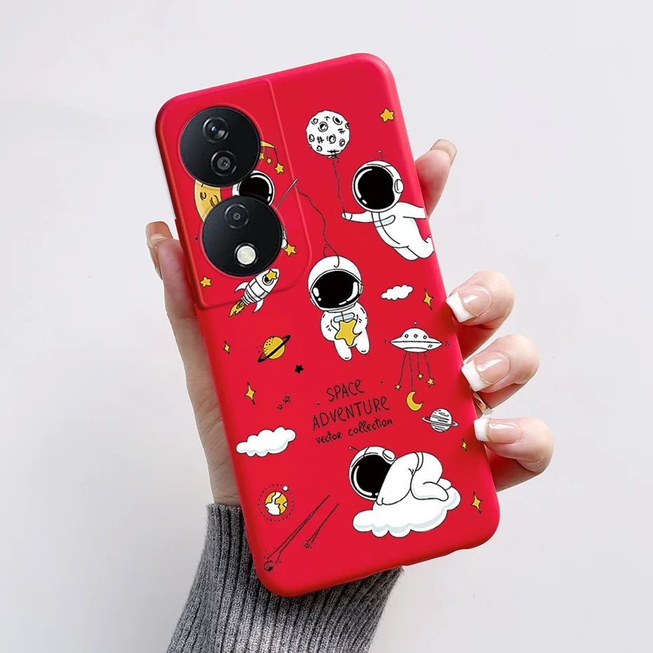Умные Чехлы для Honor 90 силиконовый мягкий чехол с цветочным рисунком астронавта