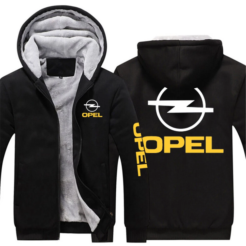 

2023 OPEL Casual Men Cotton Warm Male Sweathshirt Hoodies Zipper Coats Male thicken jackets Sweatshirts For Men Sleeve Outerwear