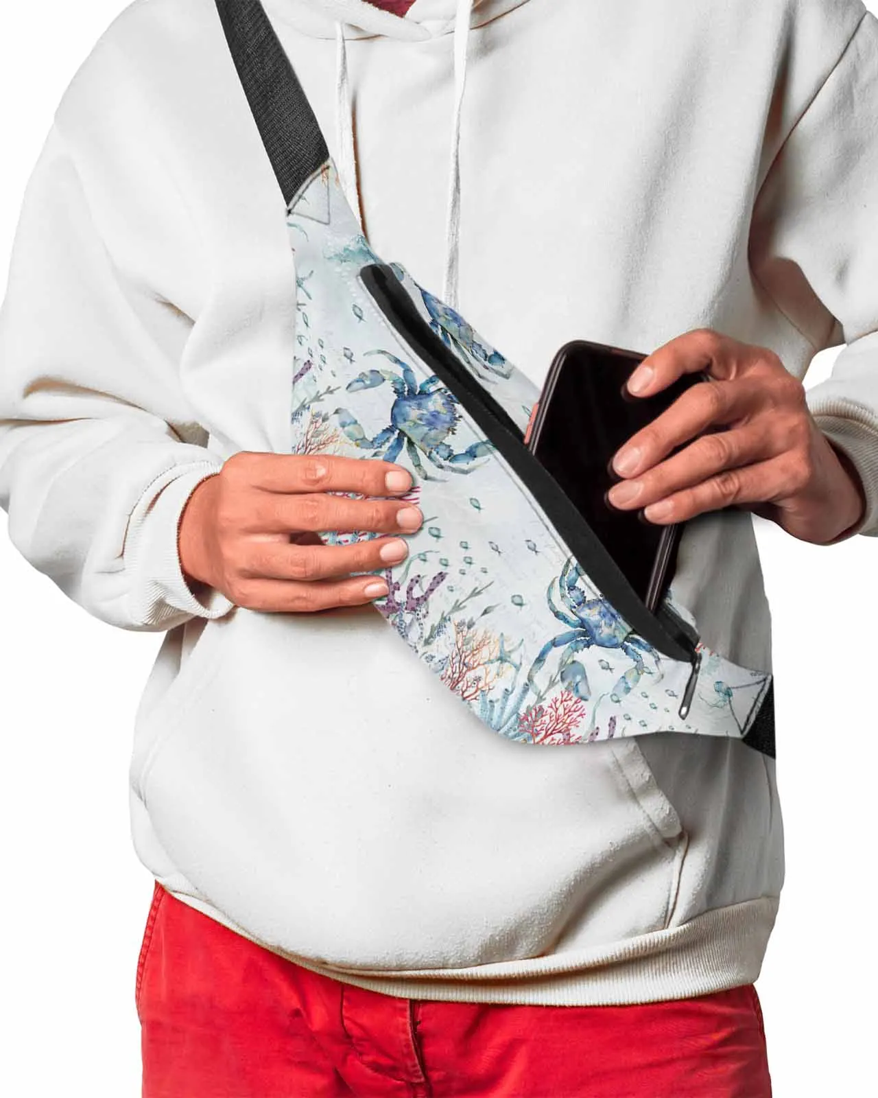 Летний ремень для телефона с искусственной голубой крабой морской звездой