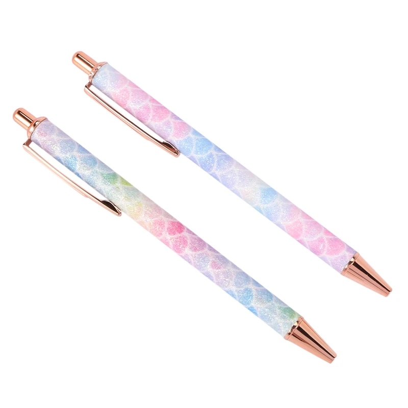 Ballpoint Pens 5Pcs Retractable Pen Black Ink Medium Point (1.0Mm) Click Ball Rose Gold Office Supplies For Men Women St |
