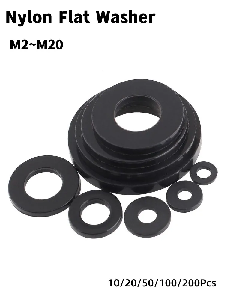 

Черные нейлоновые шайбы M2-M20