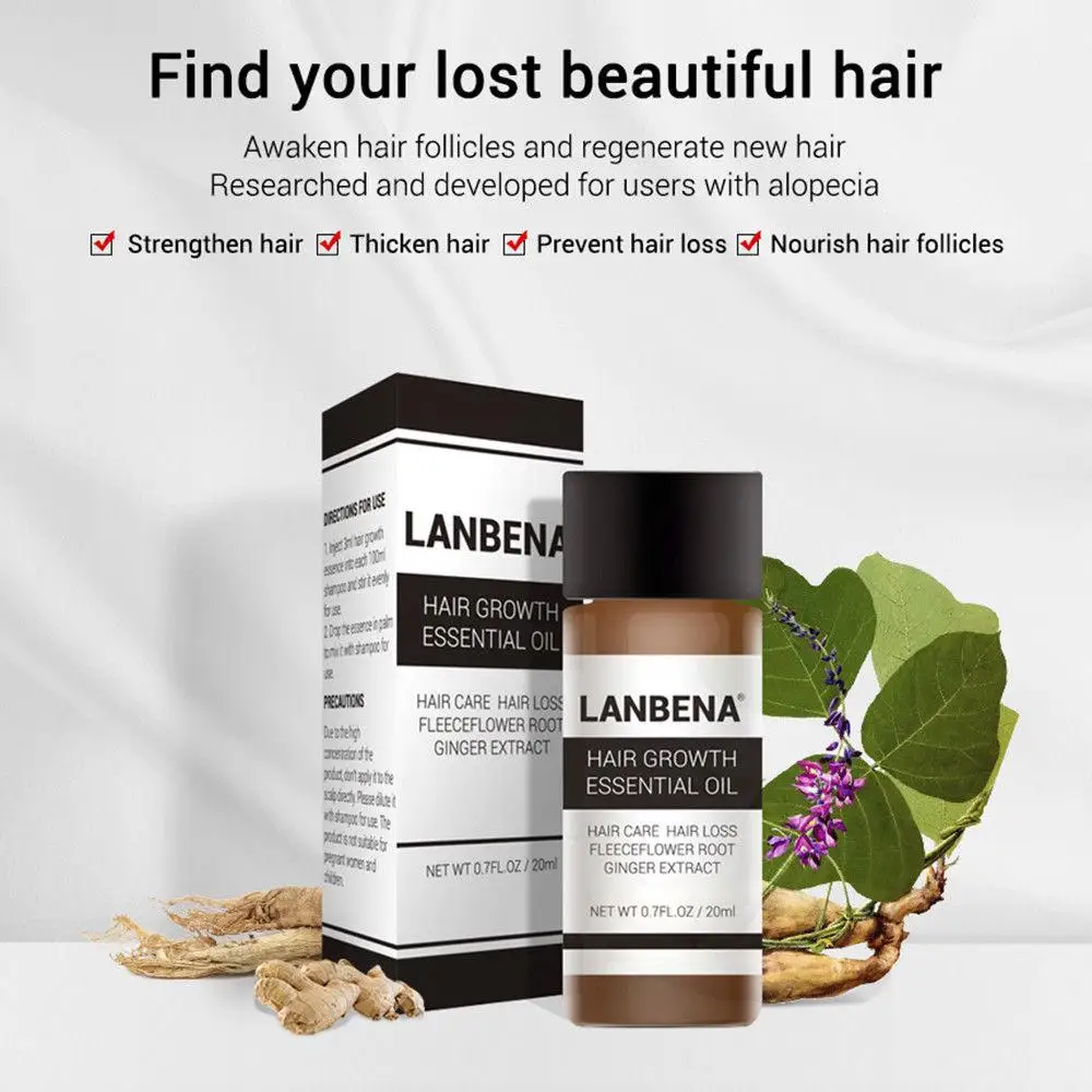

LANBENA Powerful Hair Growth Ginger Extract Essential Oil Treatment Anti Hair Loss Nourishing Anti-drying Hair Care