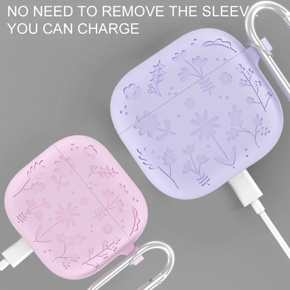 Мягкие силиконовые наушники 3D с цветами для Airpods 4