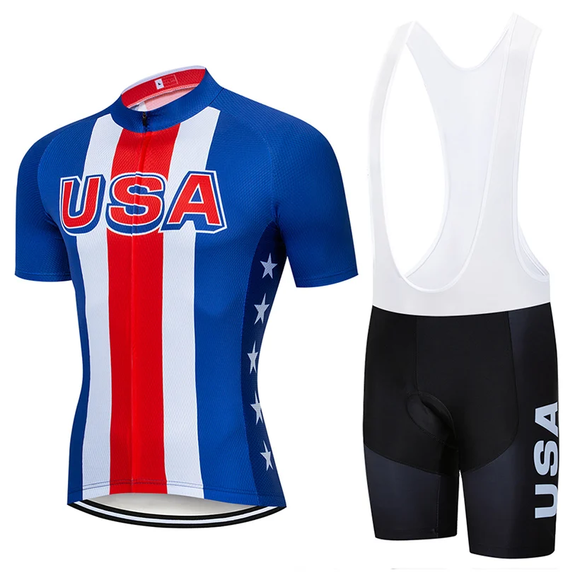 

2021 New 2021 Team USA Cycling Jersey Set MTB Bike Wear Shorts Suit Ropa Ciclismo Mens Summer Quick Dry Bicycle Clothing Maillo