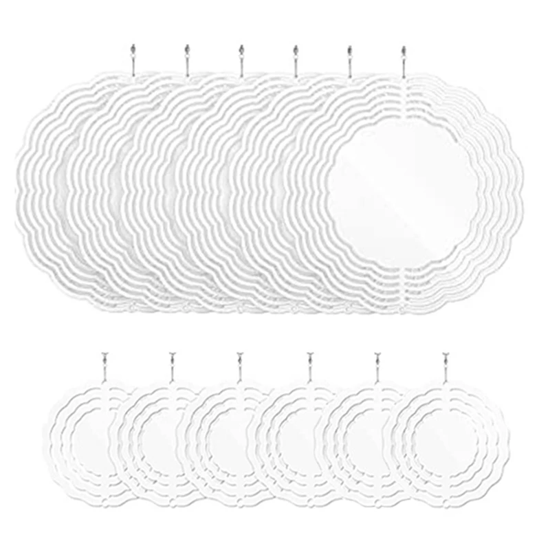 

12Pcs Sublimation Wind Spinner Blanks 3D Wind Spinners Hanging Wind Spinners For Outdoor Garden Decoration 3/8 Inch