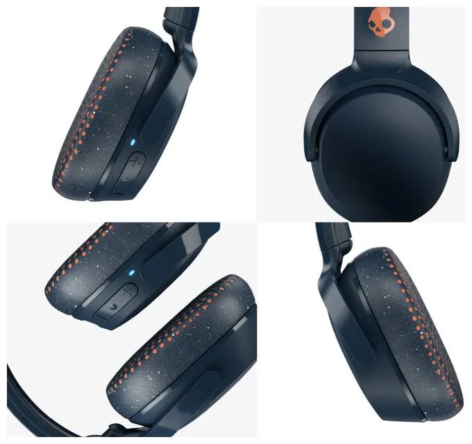 Накладные наушники Skullcandy RIFF WIRELESS ON-EAR сине-коралловые в крапинку |